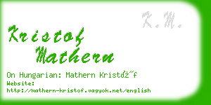 kristof mathern business card